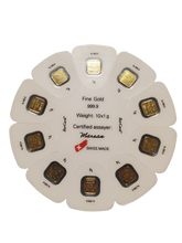 Load image into Gallery viewer, 10 x 1 gram Goldseed Gold Bars Argor-Heraeus