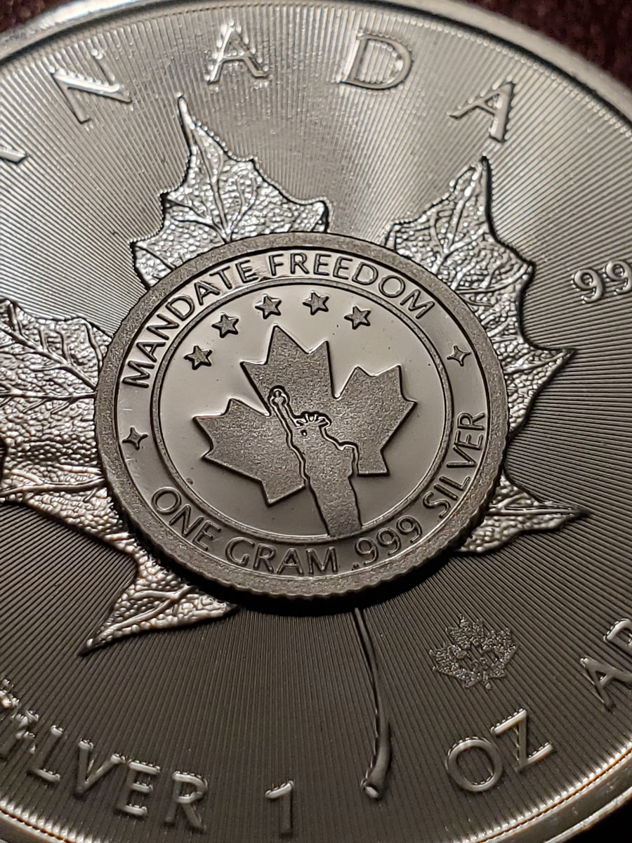 1 Gram Mandate Freedom .999 Silver Round PhysicalMetals.ca