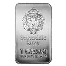 Load image into Gallery viewer, Scottsdale Prepper 1 Gram Silver .999 Bar (Every purchase of 100 units comes with acrylic case)