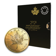 Load image into Gallery viewer, 2023 Canadian Gold Maple Leaf 1 Gram .9999 (MapleGram25)
