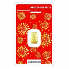 Load image into Gallery viewer, 1 gram 2024 Lunar Year of the Dragon Gold Bar Argor-Heraeus