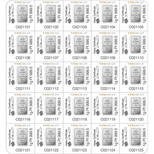 Load image into Gallery viewer, Fortuna Platinum Minted Bar - MULTIGRAM Sheet 1g x 25