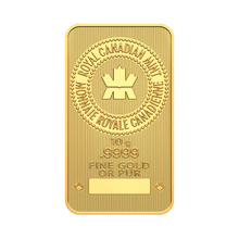 Load image into Gallery viewer, 10 gram .9999 Gold Bar Royal Canadian Mint