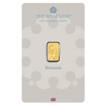 Load image into Gallery viewer, 1 gram Britannia Gold Bar by The Royal Mint