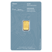 Load image into Gallery viewer, 1 gram Britannia Gold Bar by The Royal Mint
