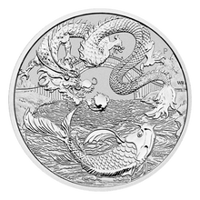 Load image into Gallery viewer, 1 oz 2023 Chinese Myths and Legends Dragon and Koi Silver Coin Perth Mint