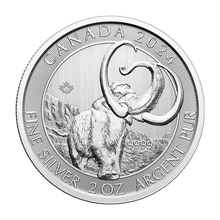 Load image into Gallery viewer, 2 oz 2024 Ice Age: Woolly Mammoth Silver Coin Royal Canadian Mint