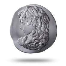 Load image into Gallery viewer, Argentia Silver ‘Ancient Greek Medusa’ Round, 10 oz .9999 – Matte Finish
