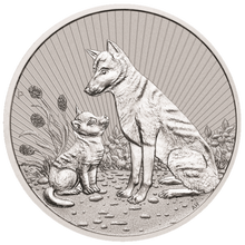 Load image into Gallery viewer, 2 oz .999 Silver Austalian Mint Mother Dingo and Pup