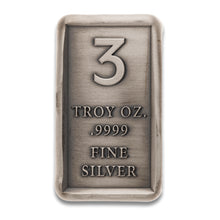 Load image into Gallery viewer, 3 oz ‘A Message to Covid-19’ Cast Bar .9999 – Antiqued Finish