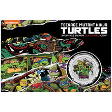 Load image into Gallery viewer, 1 oz 2024 40th Anniversary of the Teenage Mutant Ninja Turtles Colourized Silver Coin in Card - Perth Mint
