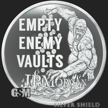 Load image into Gallery viewer, 1 oz Silver Shield Empty Enemy Vaults Silver Round Golden State Mint
