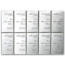 Load image into Gallery viewer, 10 X 10 GRAM SILVER BAR – VALCAMBI COMBIBAR IN ASSAY
