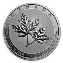 Load image into Gallery viewer, 2017 Canada 10 oz Silver $50 Magnificent Maple Leaves BU
