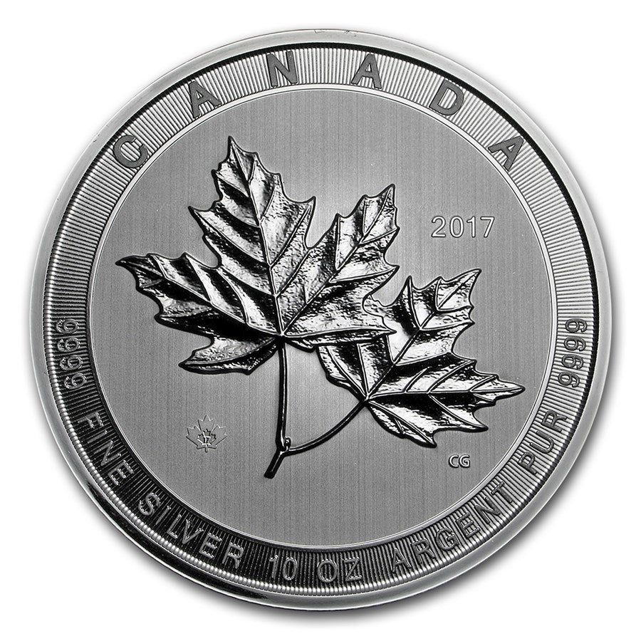 2017 Canada 10 oz Silver $50 Magnificent Maple Leaves BU