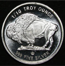 Load image into Gallery viewer, 1/10 oz  Buffalo Fractional Silver Round
