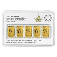 Load image into Gallery viewer, 1/2 oz (5 x 1/10 oz) Random Year Legal Tender Gold Bar Royal Canadian Mint
