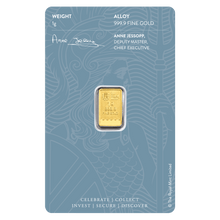 Load image into Gallery viewer, 1 gram Britannia Gold Bar by The Royal Mint
