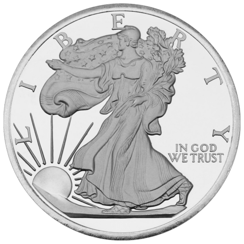 5 oz Eagle Liberty .999 Silver Round by Silvertowne Mint