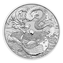 Load image into Gallery viewer, 1 oz 2023 Chinese Myths and Legends Dragon and Koi Silver Coin Perth Mint
