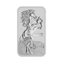 Load image into Gallery viewer, 1 oz 2026 Lunar Year of the Horse Rectangular Silver Coin| Perth Mint
