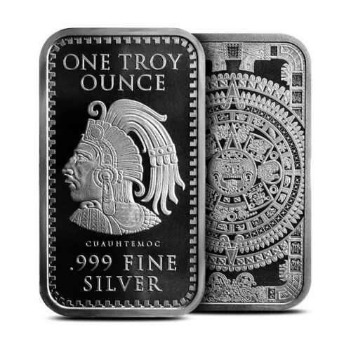 1 oz Fine Silver Bar – Aztec Calendar .999