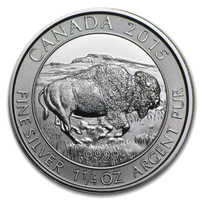 2015 1.25 oz $8 Canadian Silver Bison Coin