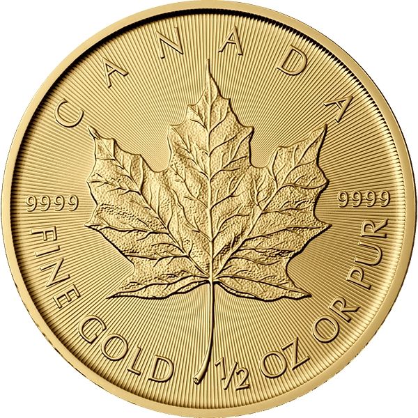 1/2 Oz Gold Maple Leaf Coin (Random Year) – Royal Canadian Mint