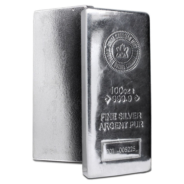 100oz Royal Canadian Mint .9999 Silver Bar