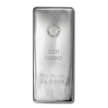 Load image into Gallery viewer, 100oz Royal Canadian Mint .9999 Silver Bar
