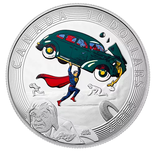 2014 CANADA $10 ICONIC SUPERMAN - ACTION COMICS #1 (1938) FINE SILVER (NO TAX)