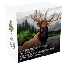 Load image into Gallery viewer, 1 oz. Fine Silver Coloured Coin - Majestic Elk - Mintage: 6,500 (2015)
