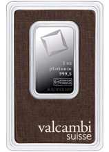 Load image into Gallery viewer, Valcambi Suisse 1oz Platinum Bar in Assay Card
