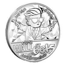 Load image into Gallery viewer, 2021 Blockchain Mint Wall Street Bets 1 oz Silver Round
