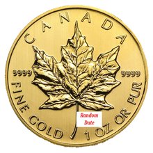 Load image into Gallery viewer, 1 oz Random Year Canadian Maple Leaf Gold Coin
