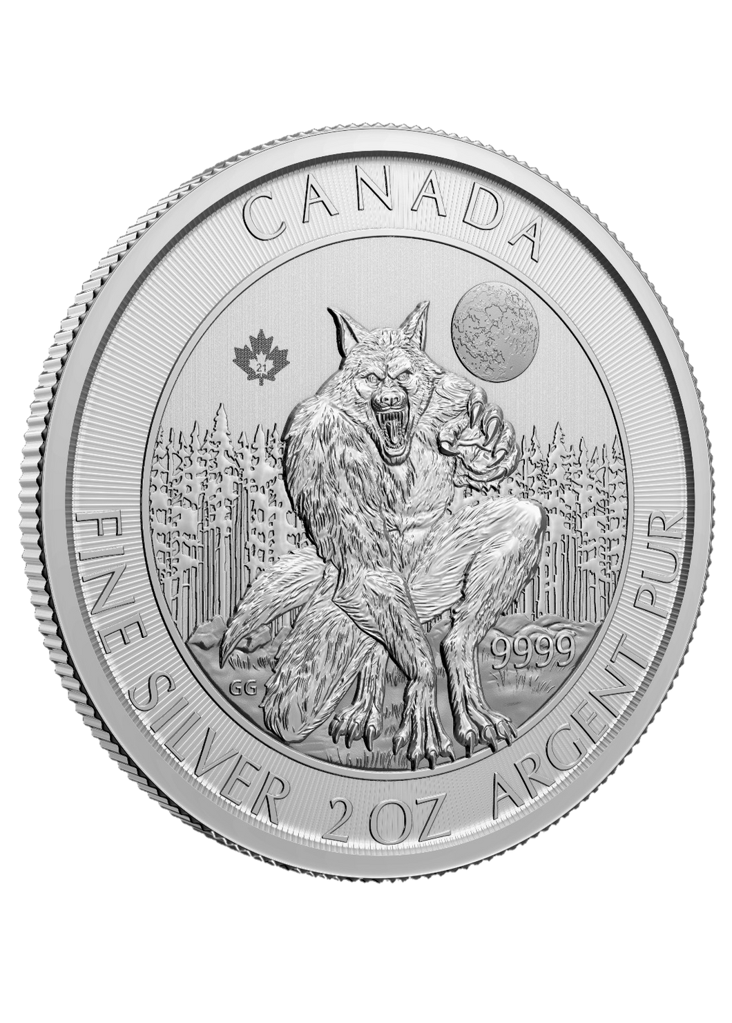 2021 2 oz Silver Canadian Creatures of the North Coin - The Werewolf