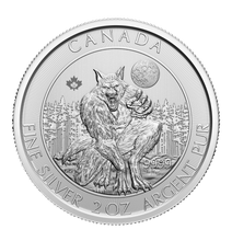 Load image into Gallery viewer, 2021 2 oz Silver Canadian Creatures of the North Coin - The Werewolf
