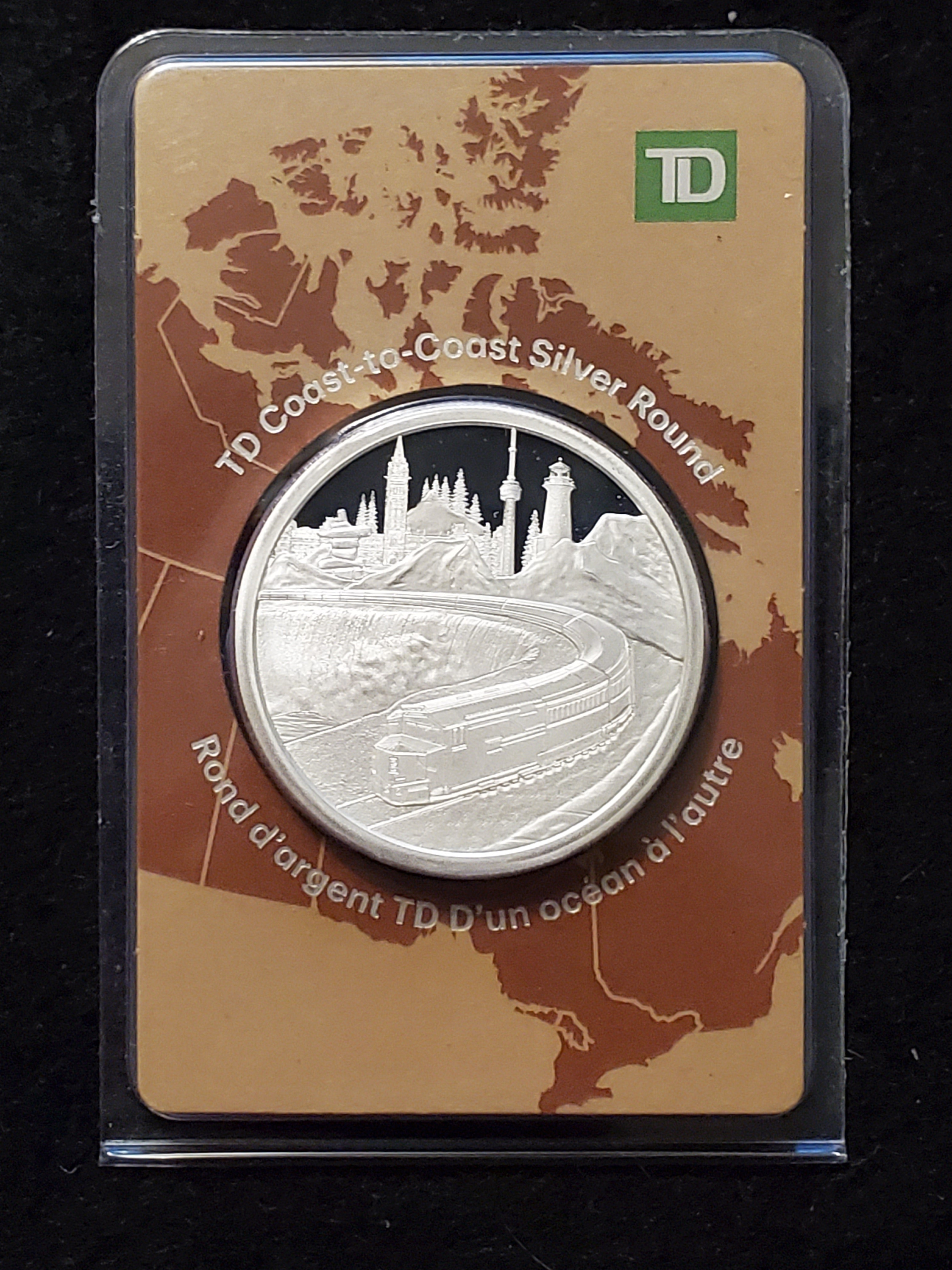 Special edition 1 oz. TD Coast to Coast Silver Round