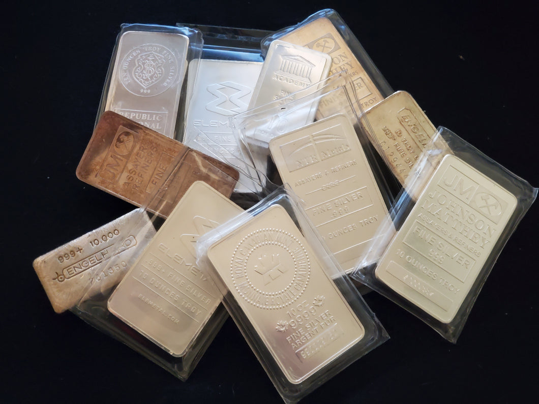 10oz .999 Silver Bar Our Choice at Random