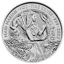 Load image into Gallery viewer, 2022 1 Oz Silver Maid Marian Coin – Royal Mint UK
