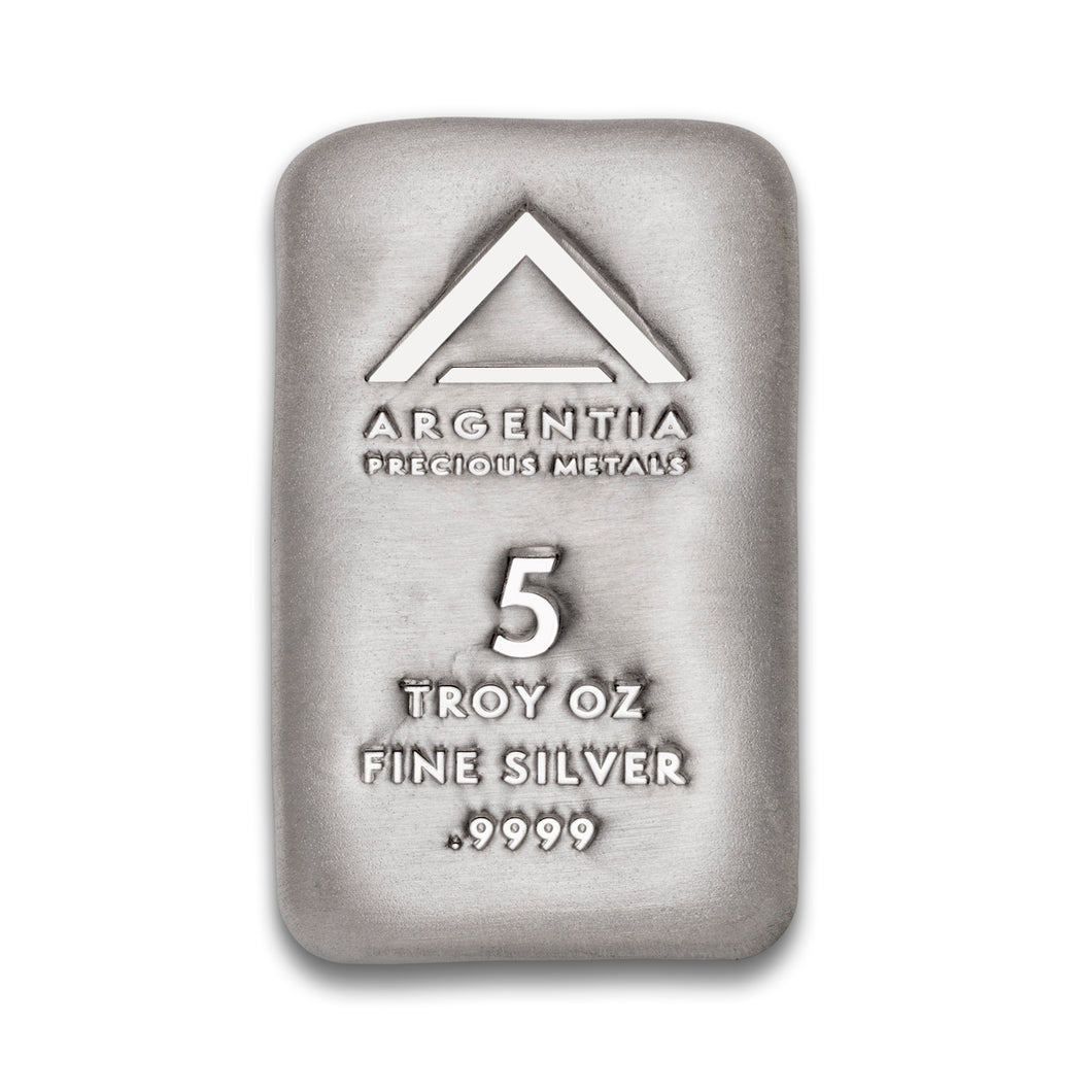 Silver Argentia Precious Metals Cast Bar, 5 oz .9999