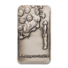 Load image into Gallery viewer, 3 oz ‘A Message to Covid-19’ Cast Bar .9999 – Antiqued Finish

