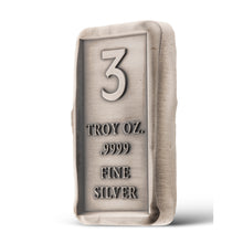 Load image into Gallery viewer, 3 oz ‘A Message to Covid-19’ Cast Bar .9999 – Antiqued Finish

