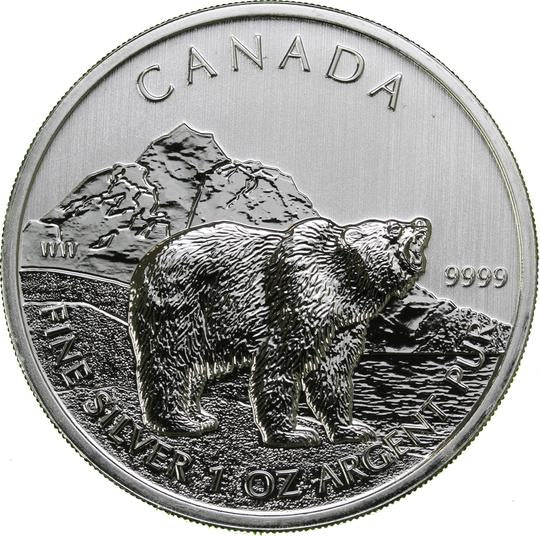 1 oz 2011 Canadian Grizzly Bear $5 .9999 Silver Coin Royal Canadian Mint