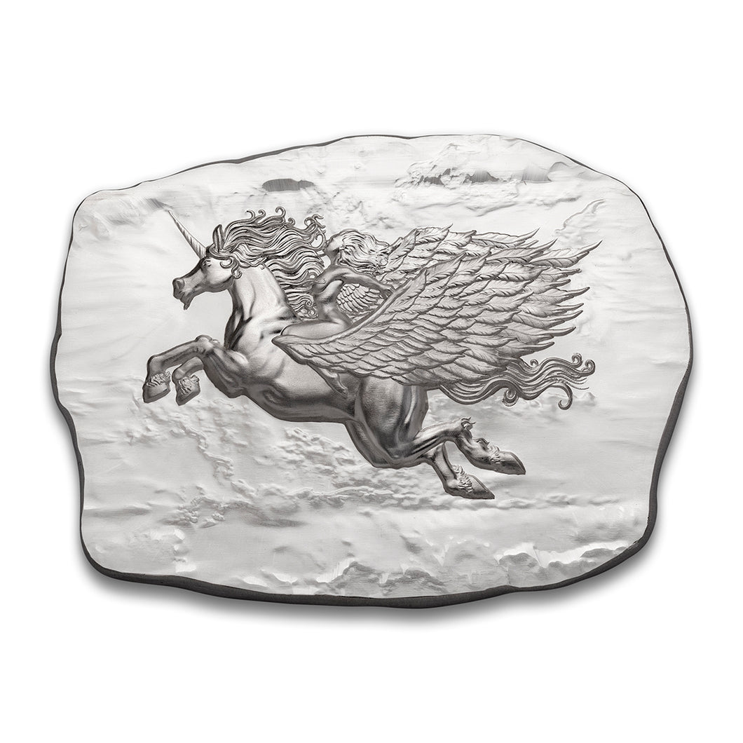 Argentia Silver ‘Winged Unicorn’ Bar, 10 oz .9999 – Matte Finish