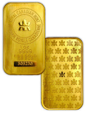 Load image into Gallery viewer, 1 oz Royal Canadian Mint New Style Gold Bar
