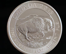 Load image into Gallery viewer, 2015 1.25 oz $8 Canadian Silver Bison Coin
