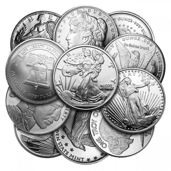 1oz .999+ Silver Rounds Assorted Our Choice