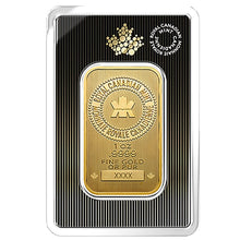 Load image into Gallery viewer, 1 oz Royal Canadian Mint New Style Gold Bar
