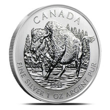 Load image into Gallery viewer, Royal Canadian Mint 2013 Canadian Wood Bison 1 oz Silver Coin
